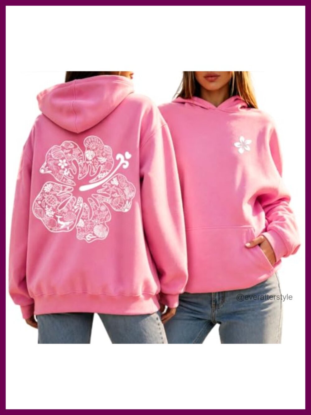 Womens Fleece Hoodie Pullover Sweatshirt Pocket Loose Fit